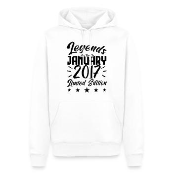 Naissance En Janvier 2017. Cadeau d'anniversaire. - Sweat à capuche Premium bio Homme - blanc - Devant - Nico (187cm)