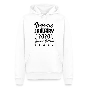 Naissance En Janvier 2020. Cadeau d'anniversaire. - Sweat à capuche Premium bio Homme - blanc - Devant - Nico (187cm)