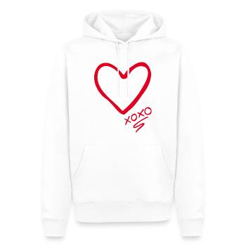 Cœur Rouge xoxo - Sweat à capuche Premium bio Homme - blanc - Devant - Nico (187cm)