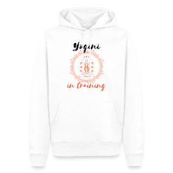 Yogini in training - Männer Premium Bio Hoodie - Weiß - Vorne - Nico (187cm)