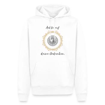 Achte auf deine Gedanken - Männer Premium Bio Hoodie - Weiß - Vorne - Nico (187cm)