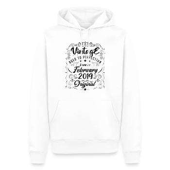 Jahrgang Geboren im Februar 2019 Jubiläum Februar - Männer Premium Bio Hoodie - Weiß - Vorne - Nico (187cm)