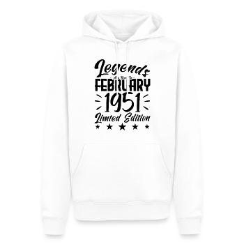Born in February 1951. Birthday gift. - Men’s Premium Organic Hoodie - white - Front - Nico (187cm)