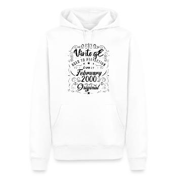 Vintage Né(e) en Février 2000 anniversaire février - Sweat à capuche Premium bio Homme - blanc - Devant - Nico (187cm)