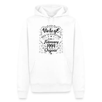 Vintage Born in February 1994 Anniversary February - Men’s Premium Organic Hoodie - white - Front - Nico (187cm)