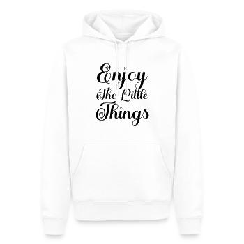 Enjoy The Little Things. - Sweat à capuche Premium bio Homme - blanc - Devant - Nico (187cm)
