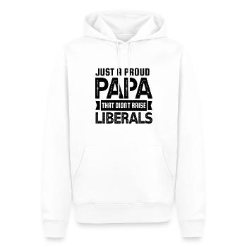 Just a Proud Papa that didn't raise Liberals - Men’s Premium Organic Hoodie - white - Front - Nico (187cm)