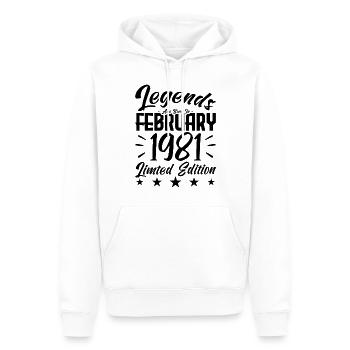Naissance En Février 1981. Cadeau d'anniversaire. - Sweat à capuche Premium bio Homme - blanc - Devant - Nico (187cm)