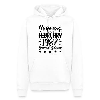 Naissance En Février 1987. Cadeau d'anniversaire. - Sweat à capuche Premium bio Homme - blanc - Devant - Nico (187cm)