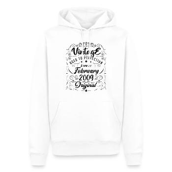 Vintage Né(e) en Février 2009 anniversaire février - Sweat à capuche Premium bio Homme - blanc - Devant - Nico (187cm)