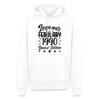 Naissance En Février 1990. Cadeau d'anniversaire. - Sweat à capuche Premium bio Homme - blanc - Devant - Nico (187cm)