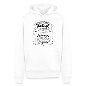 Jahrgang geboren im Februar 1950 Geburtstag Februar - Männer Premium Bio Hoodie - Weiß - Vorne - Nico (187cm)