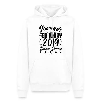 Naissance En Février 2019. Cadeau d'anniversaire. - Sweat à capuche Premium bio Homme - blanc - Devant - Nico (187cm)