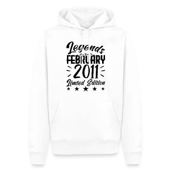 Naissance En Février 2011. Cadeau d'anniversaire. - Sweat à capuche Premium bio Homme - blanc - Devant - Nico (187cm)