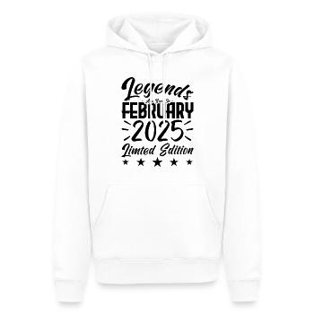 Naissance En Février 2025. Cadeau d'anniversaire. - Sweat à capuche Premium bio Homme - blanc - Devant - Nico (187cm)