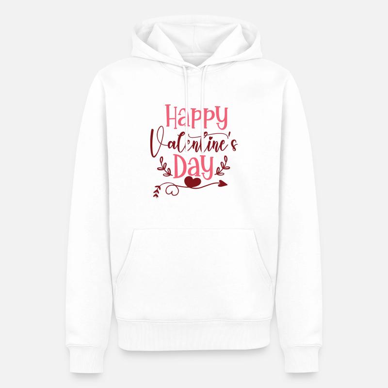 Joyeuse Saint-Valentin - Sweat à capuche Premium bio Homme - blanc