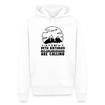 Mountain Wanderer 29th Birthday 29 years old gift - Men’s Premium Organic Hoodie - white - Front - Nico (187cm)