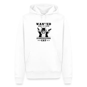 Schrödingers Katze Wanted Dead or Alive Physik Cat - Männer Premium Bio Hoodie - Weiß - Vorne - Nico (187cm)