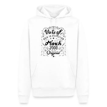 Vintage born in March 2000. Anniversary March 2000 - Men’s Premium Organic Hoodie - white - Front - Nico (187cm)