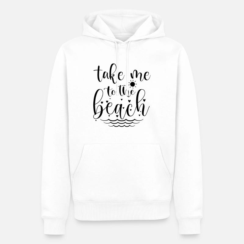 Emmène-moi à la plage - Sweat à capuche Premium bio Homme - blanc