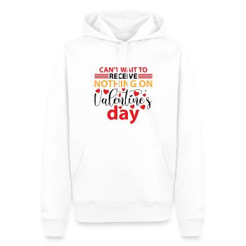 J’ai hâte de ne rien recevoir le jour de la Saint-Valentin - Sweat à capuche Premium bio Homme - blanc - Devant - Nico (187cm)