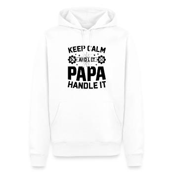 Keep Calm And Let Papa Handle It - Men’s Premium Organic Hoodie - white - Front - Nico (187cm)