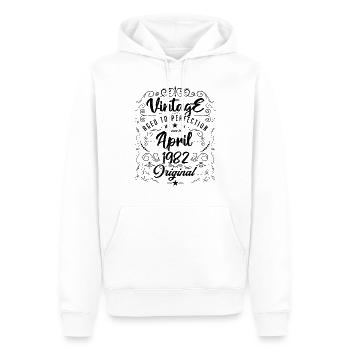 Vintage born in April 1982. Birthday April. - Men’s Premium Organic Hoodie - white - Front - Nico (187cm)