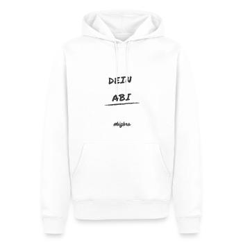 Abi - Männer Premium Bio Hoodie - Weiß - Vorne - Nico (187cm)