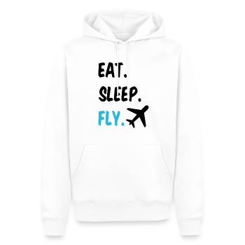 Pilot Eat Sleep And Fly Airplane - Men’s Premium Organic Hoodie - white - Front - Nico (187cm)