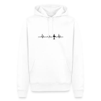 Pilot Airplane Heartbeat - Men’s Premium Organic Hoodie - white - Front - Nico (187cm)