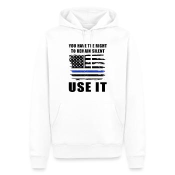 Police You Have The Right To Remain Silent Use It - Men’s Premium Organic Hoodie - white - Front - Nico (187cm)