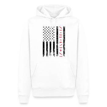 Pilot American Airplanes Flag - Men’s Premium Organic Hoodie - white - Front - Nico (187cm)