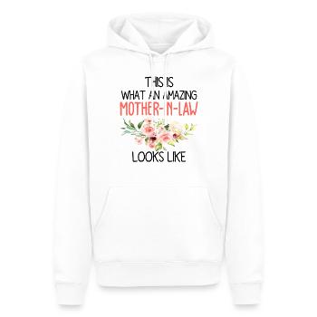 This What An Amazing Mother in law Looks Like - Men’s Premium Organic Hoodie - white - Front - Nico (187cm)