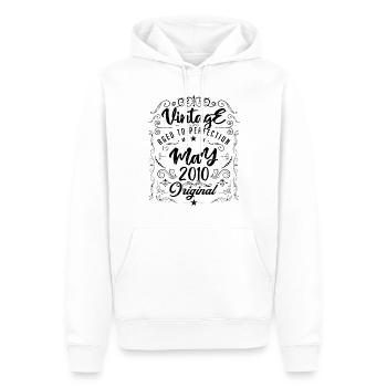 Vintage born in May 2010. Birthday May 2010. - Men’s Premium Organic Hoodie - white - Front - Nico (187cm)