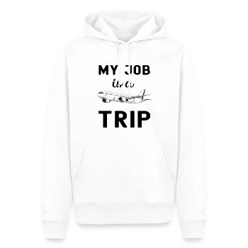 Pilot My Job Is A Trip - Men’s Premium Organic Hoodie - white - Front - Nico (187cm)