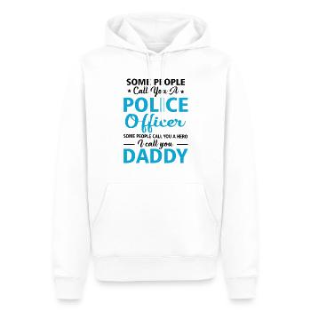 Proud To Be A Police Officer Daddy - Men’s Premium Organic Hoodie - white - Front - Nico (187cm)