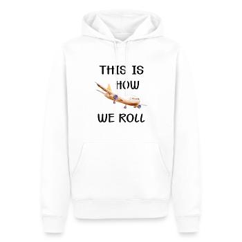 Pilot This Is How We Roll - Men’s Premium Organic Hoodie - white - Front - Nico (187cm)