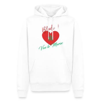 Vive le Maroc, Bladi, Drapeau Marocain - Sweat à capuche Premium bio Homme - blanc - Devant - Nico (187cm)