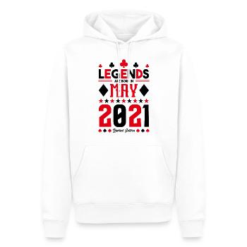 cadeau d'anniversaire Mai 2021. jeux de carte .May - Sweat à capuche Premium bio Homme - blanc - Devant - Nico (187cm)