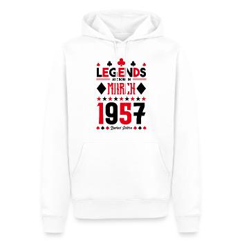 cadeau d'anniversaire Mars 1957. jeux de carte . - Sweat à capuche Premium bio Homme - blanc - Devant - Nico (187cm)