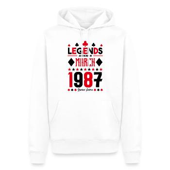 cadeau d'anniversaire Mars 1987. jeux de carte . - Sweat à capuche Premium bio Homme - blanc - Devant - Nico (187cm)