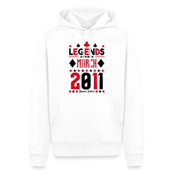 cadeau d'anniversaire Mars 2011. jeux de carte. - Sweat à capuche Premium bio Homme - blanc - Devant - Nico (187cm)