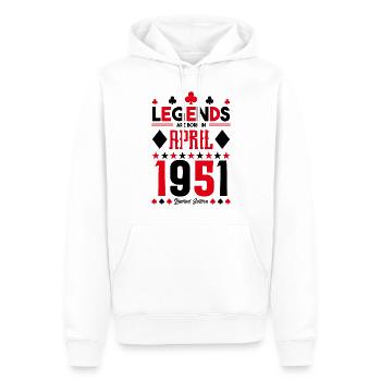cadeau d'anniversaire avril 1951. jeux de carte. - Sweat à capuche Premium bio Homme - blanc - Devant - Nico (187cm)