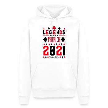 cadeau d'anniversaire Mars 2021. jeux de carte. - Sweat à capuche Premium bio Homme - blanc - Devant - Nico (187cm)
