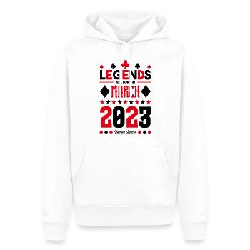 cadeau d'anniversaire Mars 2023. jeux de carte. - Sweat à capuche Premium bio Homme - blanc - Devant - Nico (187cm)