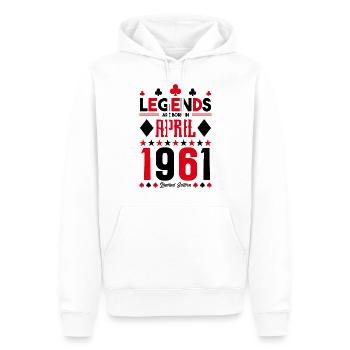 cadeau d'anniversaire avril 1961. jeux de carte. - Sweat à capuche Premium bio Homme - blanc - Devant - Nico (187cm)