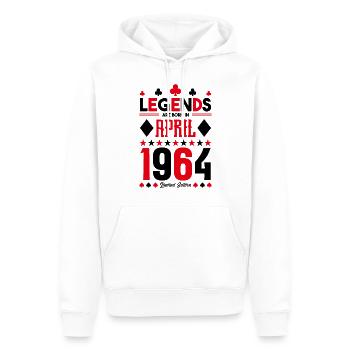 cadeau d'anniversaire avril 1964. jeux de carte. - Sweat à capuche Premium bio Homme - blanc - Devant - Nico (187cm)