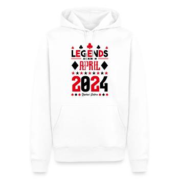 cadeau d'anniversaire avril 2024. jeux de carte. - Sweat à capuche Premium bio Homme - blanc - Devant - Nico (187cm)