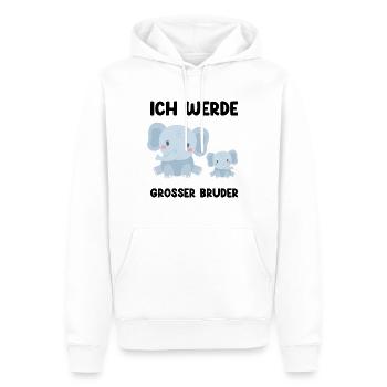 Ich Werde Grosser Bruder - Elefanten - Männer Premium Bio Hoodie - Weiß - Vorne - Nico (187cm)
