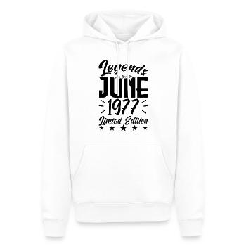 Geboren Juni 1977 Geburtstagsgeschenk 1977. - Männer Premium Bio Hoodie - Weiß - Vorne - Nico (187cm)